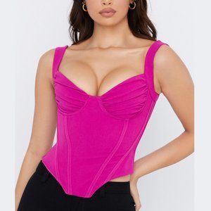 House of CB Dana Hot Pink Boned Corset Top